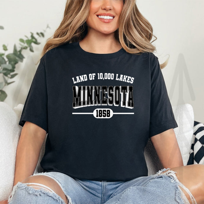 Land Of 10,000 Lakes - Minnesota - Black