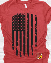 Load image into Gallery viewer, Distressed American Flag (Black) Shirts
