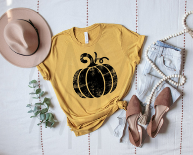 Distressed Pumpkin - Black Shirts