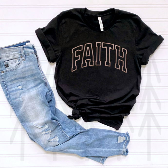 Faith - Peach - Faux Embroidery (Adult - Infant)
