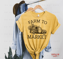 Load image into Gallery viewer, Farm To Market With Truck/sunflower - Black Shirts
