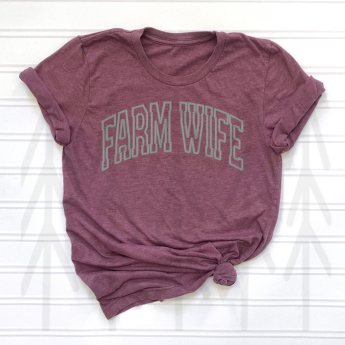 Farm Wife - White - Faux Embroidery (Adult - Infant)