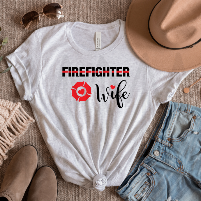 Firefighter Wife - Badge With Heart