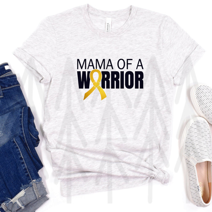Mama Of A Warrior - Gold And Black
