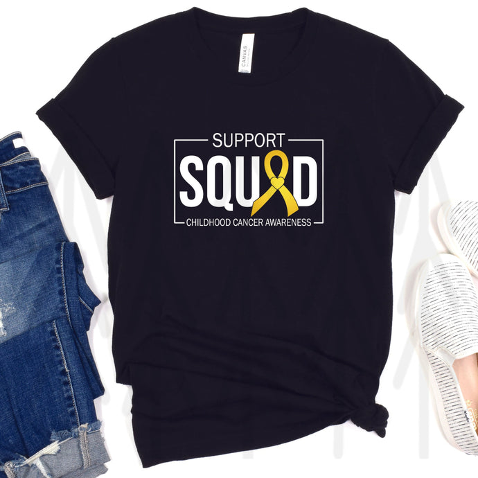 Support Squad - Childhood Cancer Awareness - Gold And White (Adult - Infant)