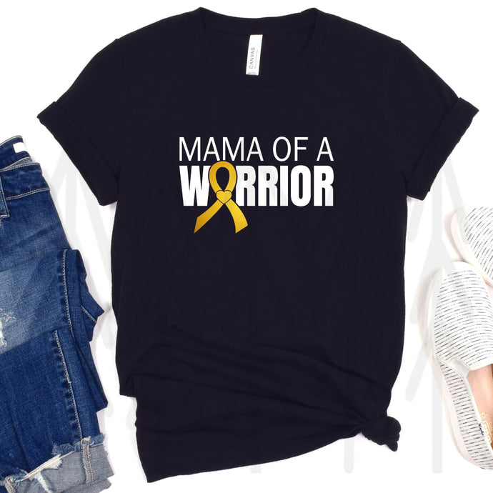 Mama Of A Warrior - Gold And White