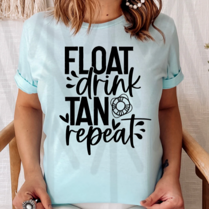 Float Drink Tan Repeat - Black Shirts