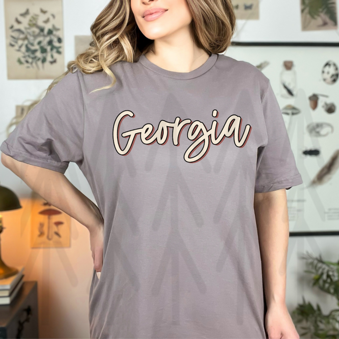 Georgia Boho Script State (Adult Shirt)