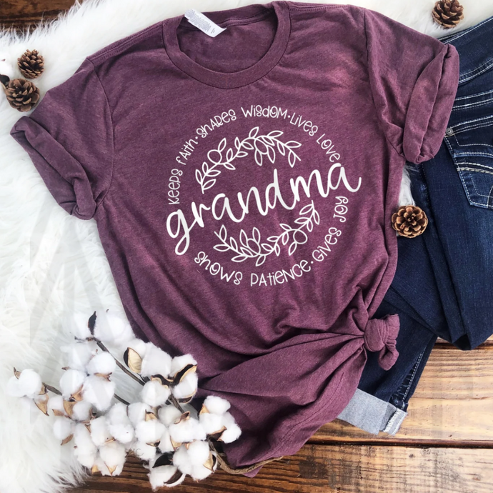 Grandma - Keeps Faith - White Lettering