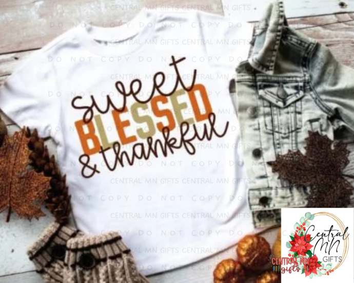 Sweet Blessed And Thankful (Youth) Shirts & Tops