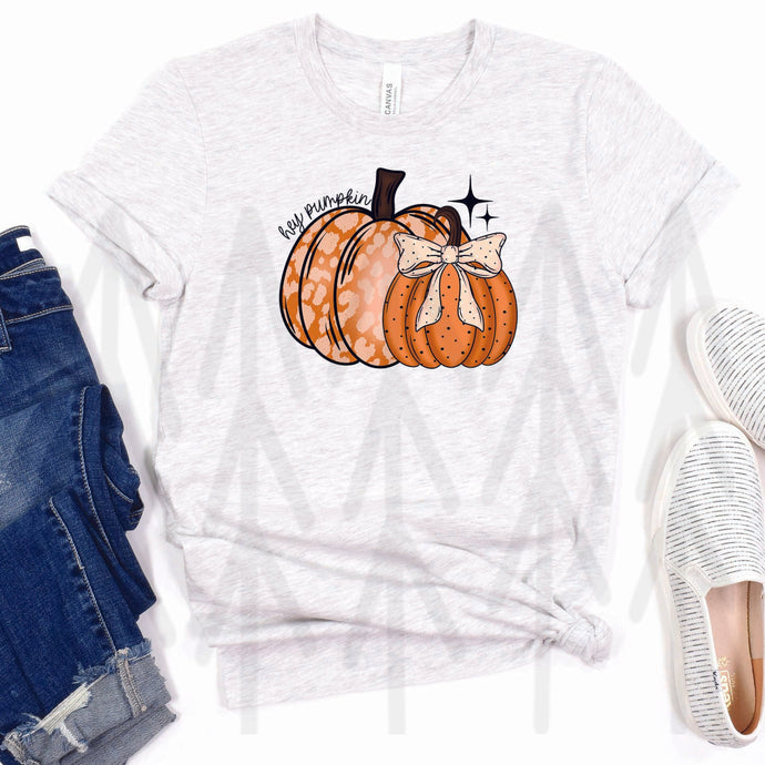 Hey Pumpkin Patterned Bow (Adult - Infant)