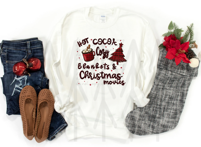 Hot Cocoa Cozy Blankets And Christmas Movies Shirts