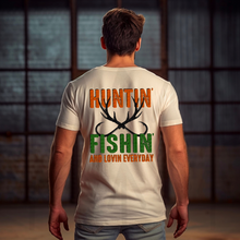 Load image into Gallery viewer, Huntin Fishing And Lovin Everyday - Orange And Green
