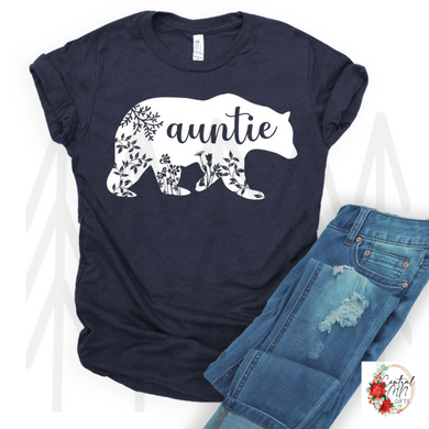 Auntie Bear With Flowers Shirts