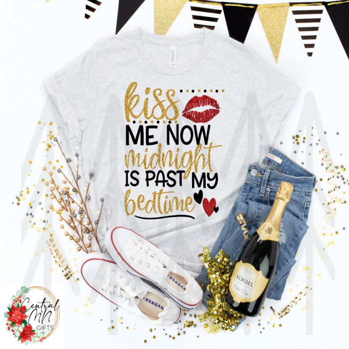 Kiss Me Now Midnight Is Past My Bedtime Shirts & Tops