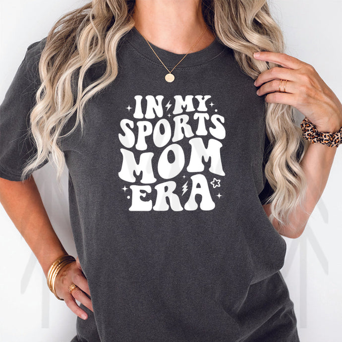 In My Sports Mom Era With Star - Wavy - White Design