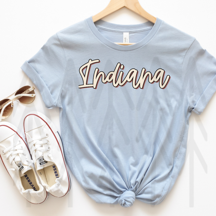 Indiana Boho Script State (Adult Shirt)