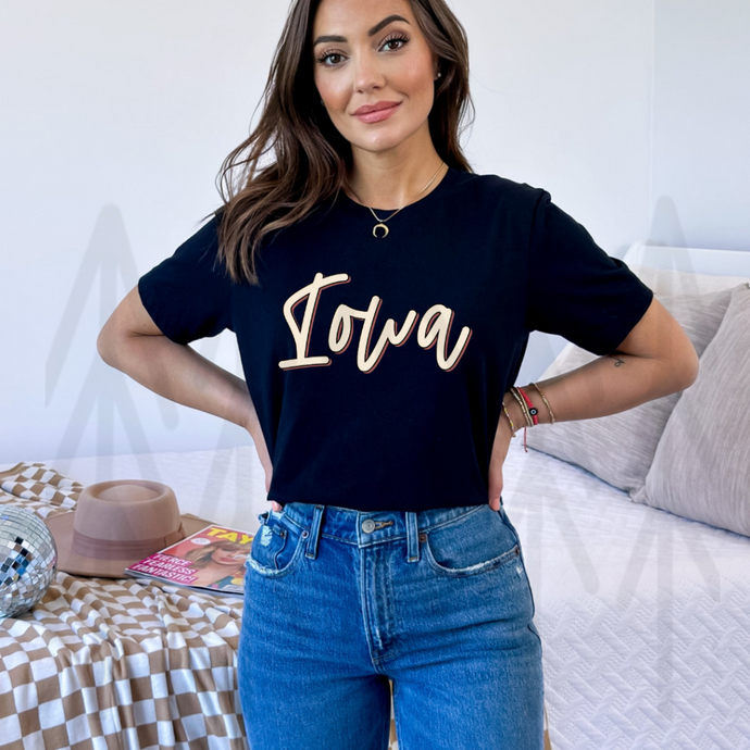 Iowa Boho Script State (Adult Shirt)