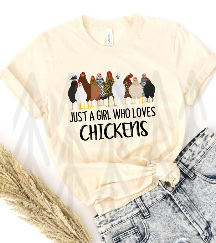 Just A Girl Who Loves Chickens - Black (Adult - Infant)