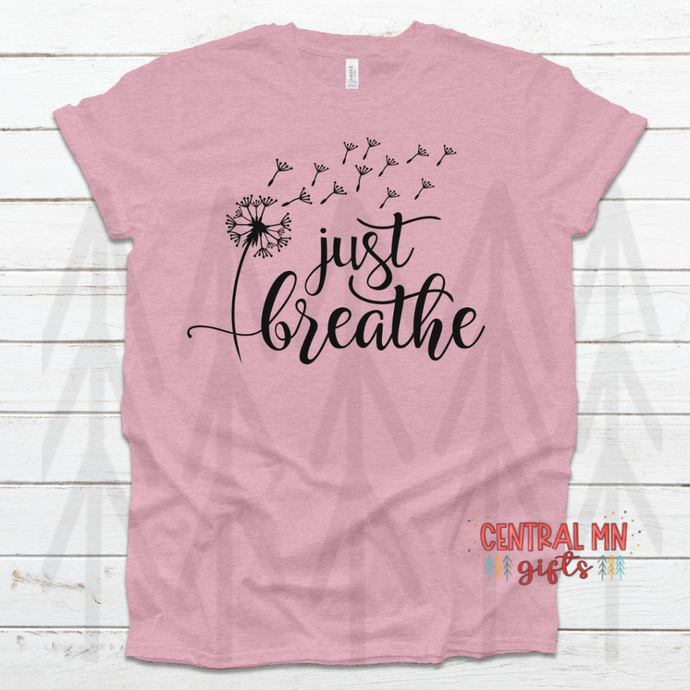 Just Breathe Dandelion - Black Design Shirts