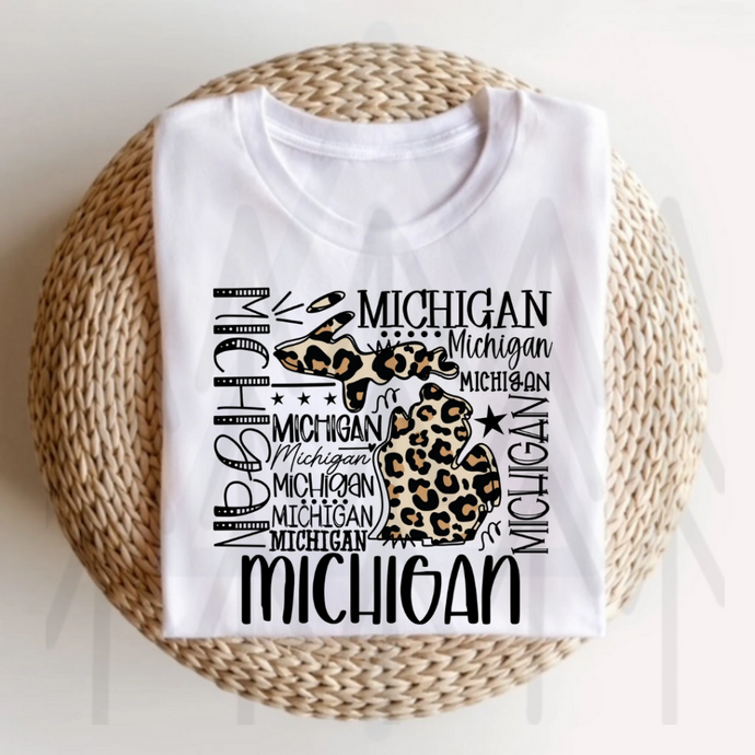 Leopard Typography - Michigan