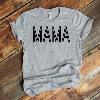 Mama Outline - Black Lettering Shirts