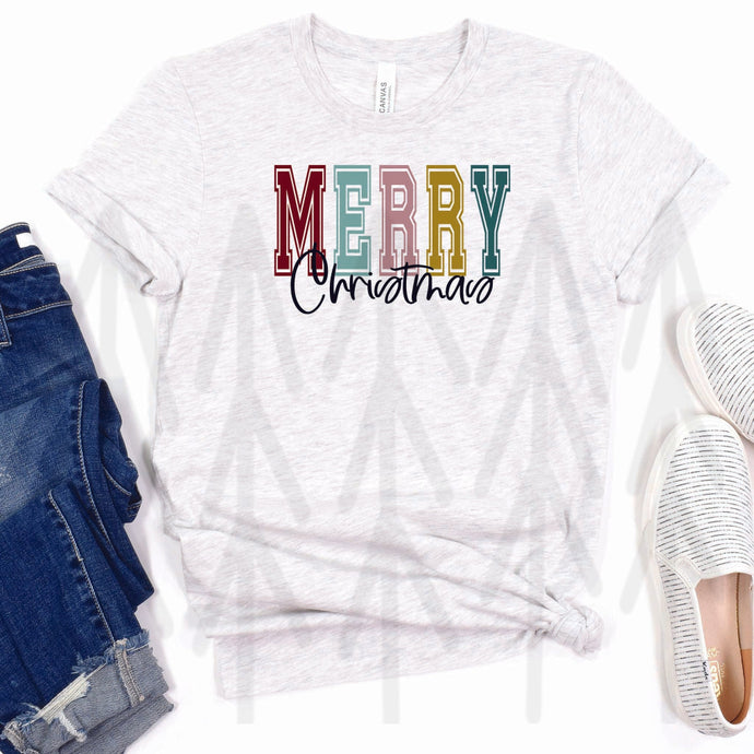 Merry Christmas Varsity Mix (Adult - Infant)