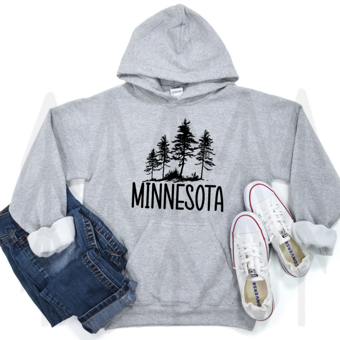Minnesota Trees - Black (Adult - Infant)
