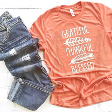 Grateful Thankful Blessed Shirts