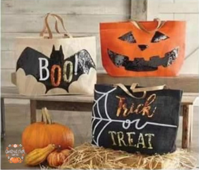 Halloween Jute / Sequin Totes - Limited Quantities Tote Bag