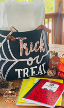 Load image into Gallery viewer, Halloween Jute / Sequin Totes - Limited Quantities Trick Or Treat Tote Bag
