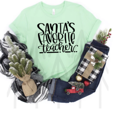 Santas Favorite Teacher Shirts