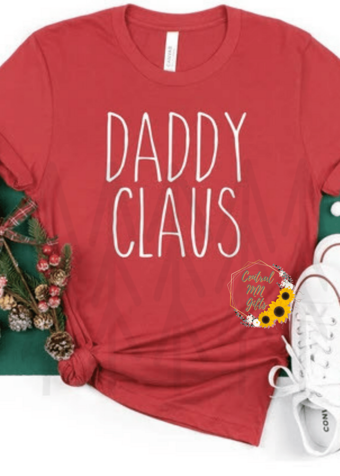 Daddy Claus - White Lettering Adult Shirts
