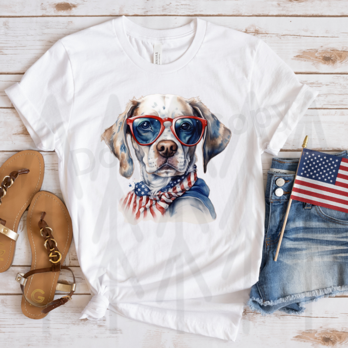 Patriotic Dog With Glasses #3 (Adult - Infant)