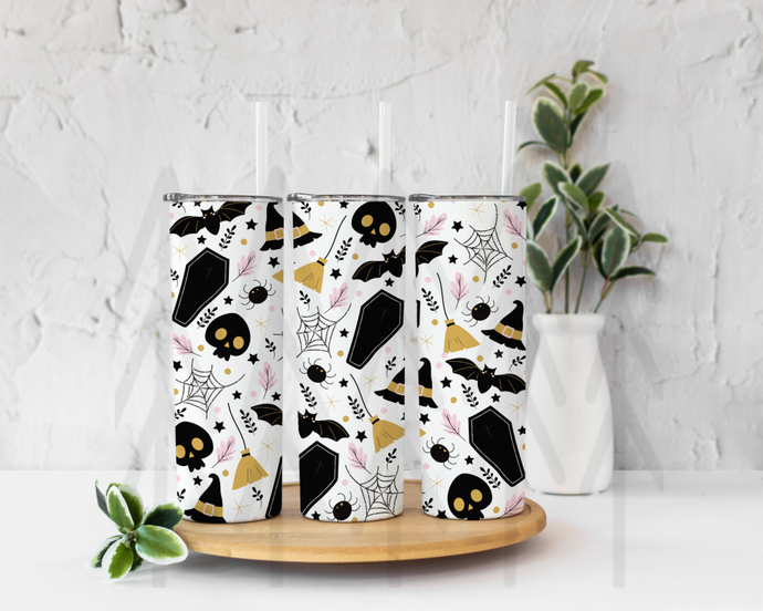 Pink And Gold Halloween Tumbler