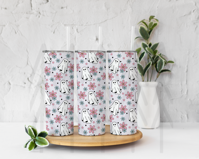 Pink And Blue Daisy Ghost Tumbler