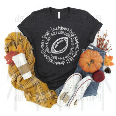 Football Words Circle Shirts