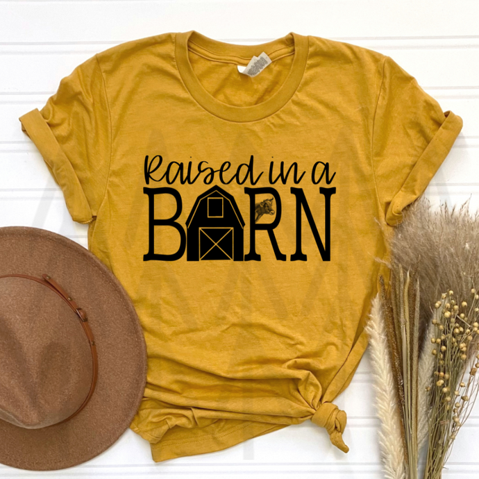 Raised In A Barn - Cow - Black (Adult - Infant)