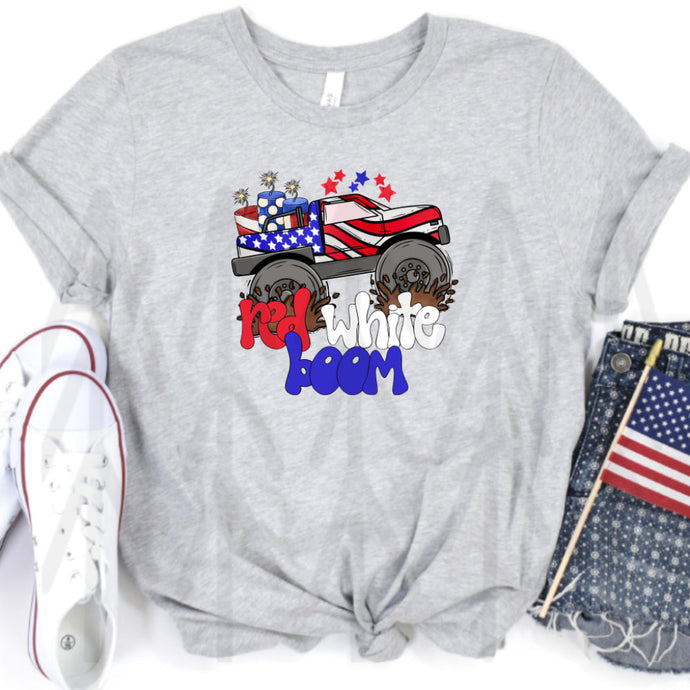 Red White Boom Truck