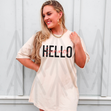 Hello Summer - Black (Adult Infant) Shirts