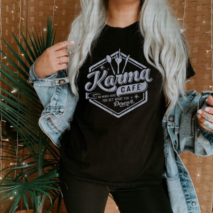Karma Cafe - Silver Design Shirts