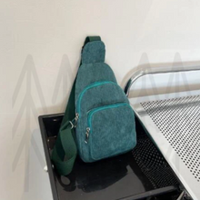 Load image into Gallery viewer, Corduroy Sling Bags Deep Teal Bag
