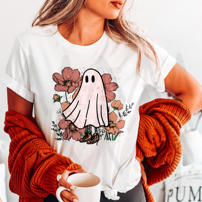 Ghost With Flowers Shirts