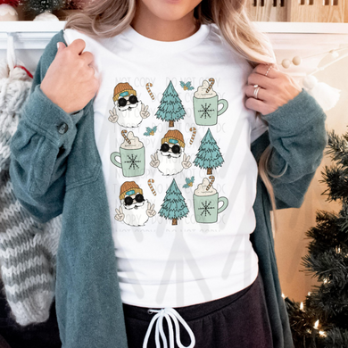 Pastel Santa Tree Cocoa Shirts
