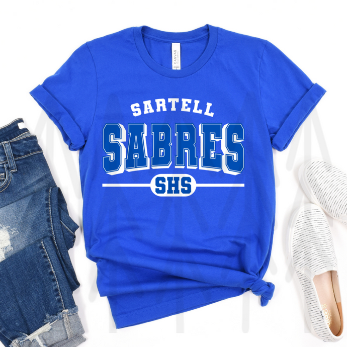 High School Mascots - Sartell Sabres - White (Adult - Infant)