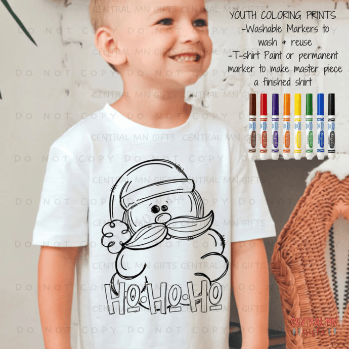 Santa Ho - Coloring (Youth) Shirts