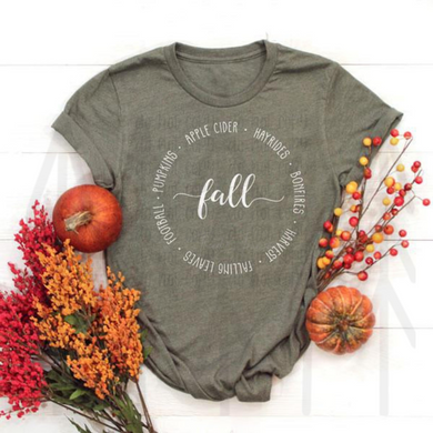 Fall Word Art Shirts