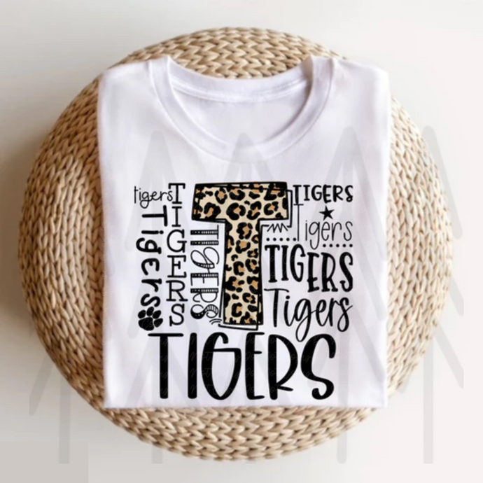 Tigers Leopard Typography Shirts