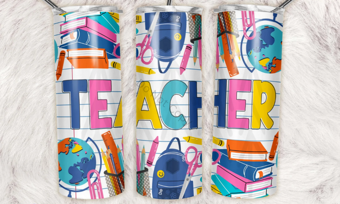Teacher Objects Colorful 20 Oz Tumbler