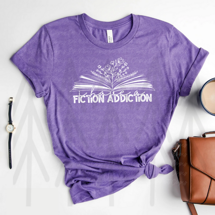 Fiction Addiction - White Lettering Shirts